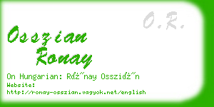 osszian ronay business card