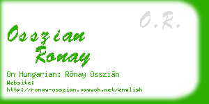 osszian ronay business card